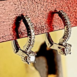 925 SS DAINTY DIAMOND DROP EARRINGS